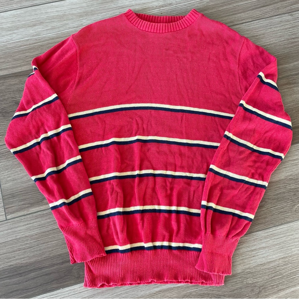 Vintage North Harbour Red Striped Sweater